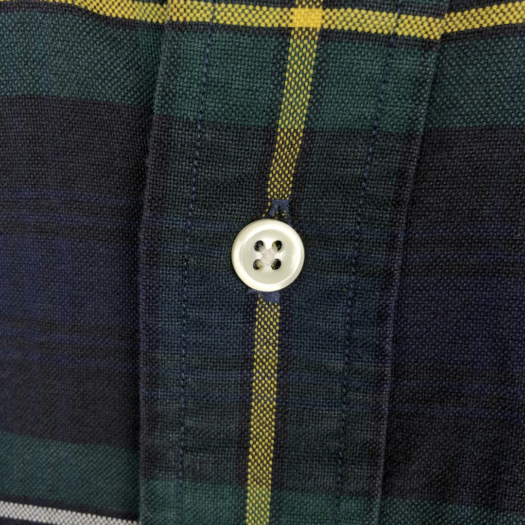 Ralph Lauren BIG SHIRT Long sleeve button-down check shirt Men's L size cotton Green type dark green Vintage Second Hand