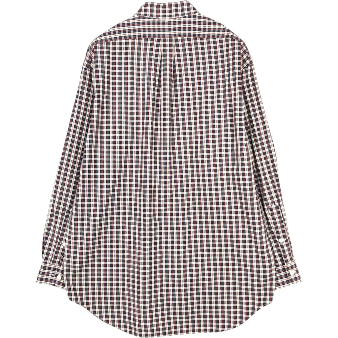Ralph Lauren BIG SHIRT Long sleeve button-down check shirt Men's M size cotton red type Vintage Second Hand