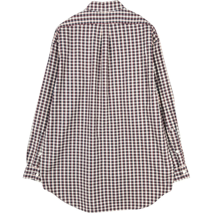 Ralph Lauren BIG SHIRT Long sleeve button-down check shirt Men's M size cotton red type Vintage Second Hand