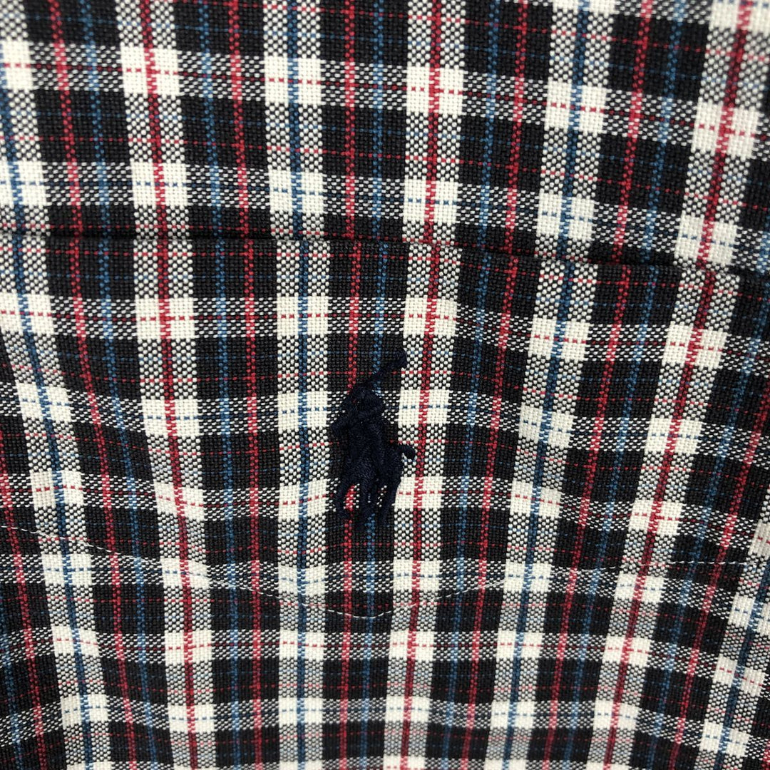 Ralph Lauren BIG SHIRT Long sleeve button-down check shirt Men's M size cotton red type Vintage Second Hand