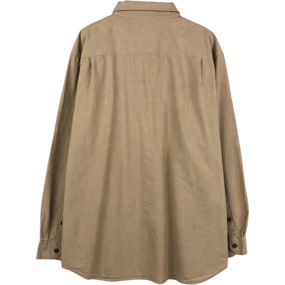 Carhartt Relaxed Fit Long Sleeve Button Down Work Shirt, Men's XL cotton Beige type Vintage Second Hand