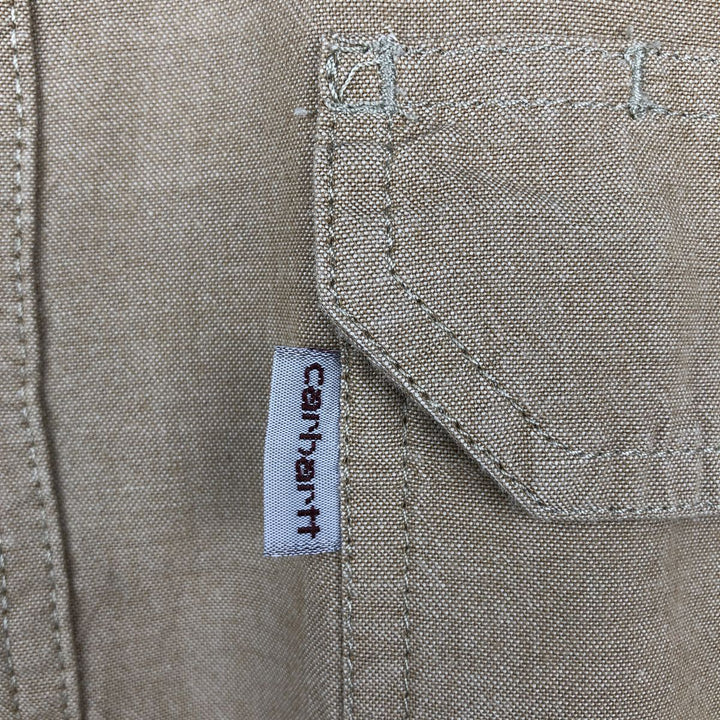 Carhartt Relaxed Fit Long Sleeve Button Down Work Shirt, Men's XL cotton Beige type Vintage Second Hand