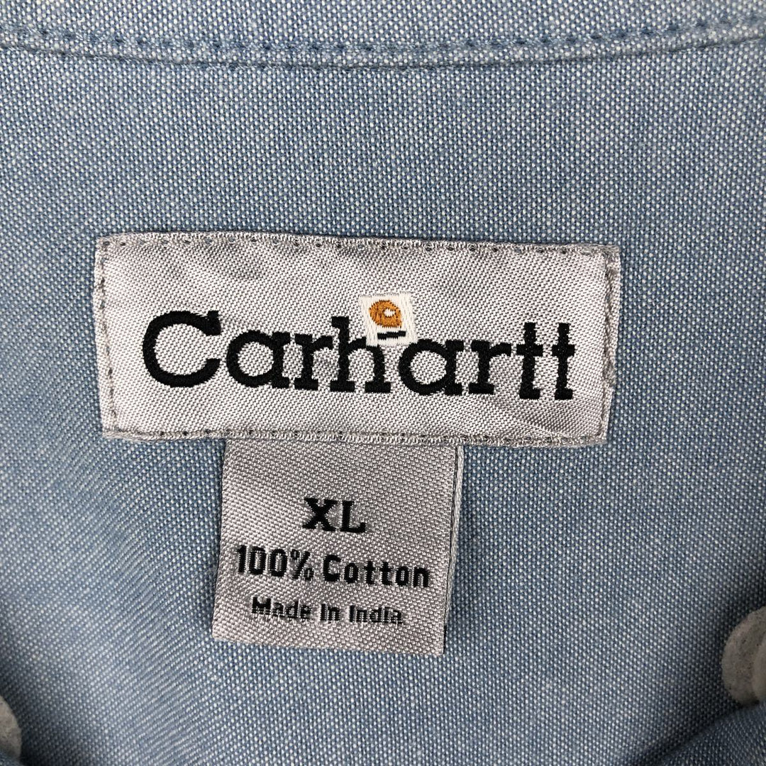 Carhartt Long Sleeve Button Down Work Shirt Men's XL cotton Blue type light blue Vintage Second Hand