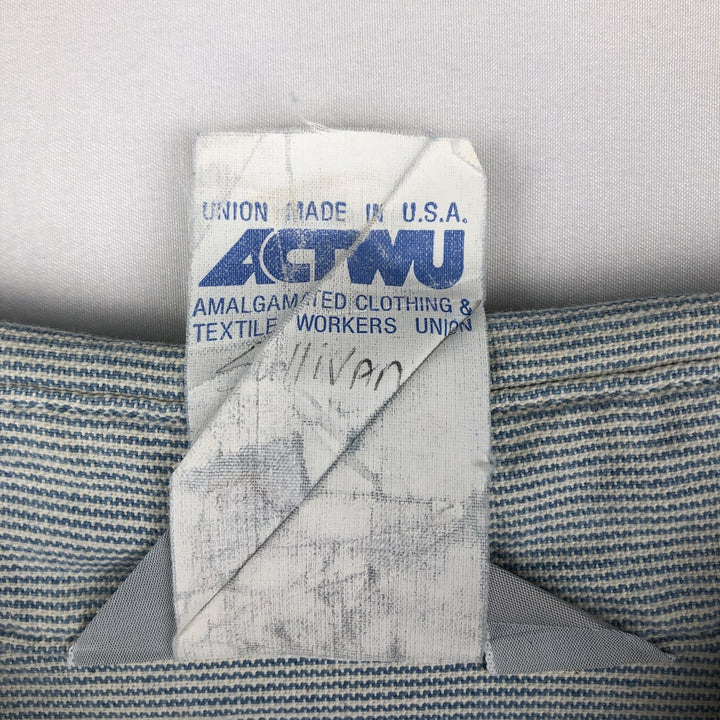 90'S Carhartt Hickory Stripe Long-Sleeve Work Shirt, Made in USA, Men's Size XL (Equivalent), Vintage cotton Blue type light blue Vintage Second Hand