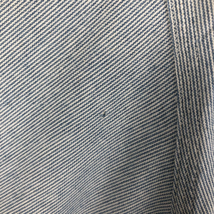 90'S Carhartt Hickory Stripe Long-Sleeve Work Shirt, Made in USA, Men's Size XL (Equivalent), Vintage cotton Blue type light blue Vintage Second Hand