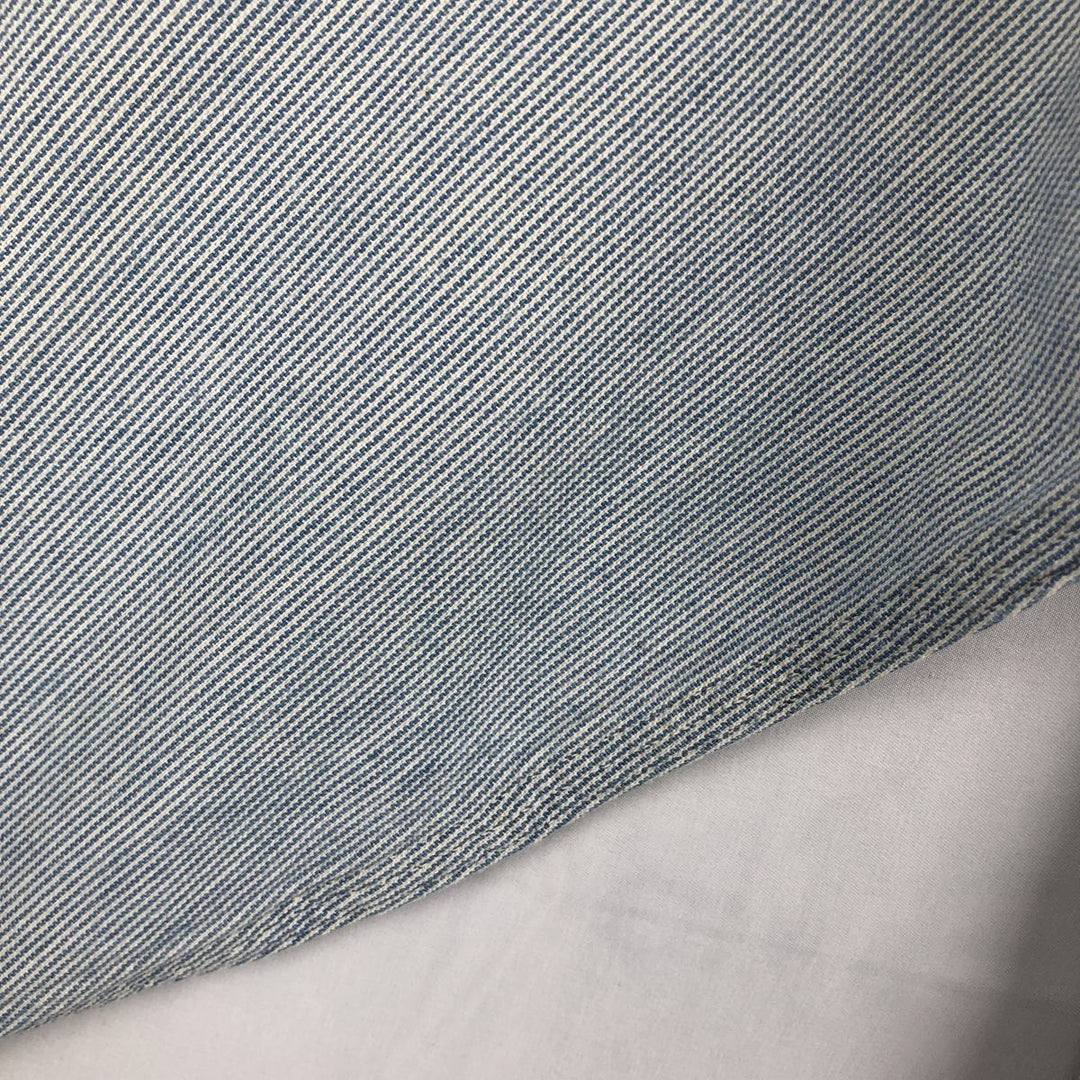 90'S Carhartt Hickory Stripe Long-Sleeve Work Shirt, Made in USA, Men's Size XL (Equivalent), Vintage cotton Blue type light blue Vintage Second Hand