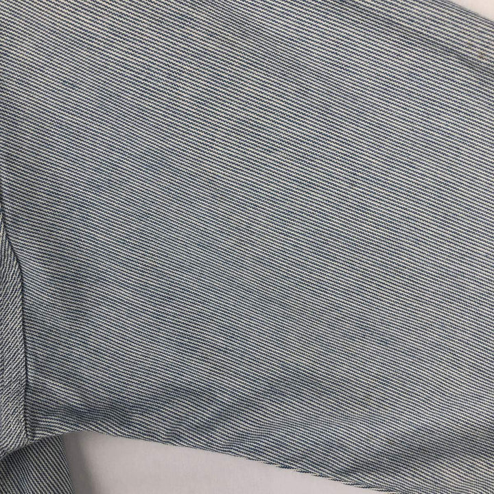 90'S Carhartt Hickory Stripe Long-Sleeve Work Shirt, Made in USA, Men's Size XL (Equivalent), Vintage cotton Blue type light blue Vintage Second Hand