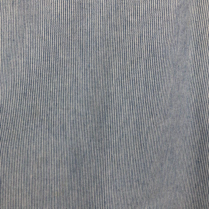 90'S Carhartt Hickory Stripe Long-Sleeve Work Shirt, Made in USA, Men's Size XL (Equivalent), Vintage cotton Blue type light blue Vintage Second Hand