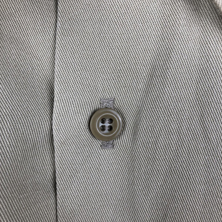 1970'S Dickies Long-Sleeve Work Shirt, Made in USA, Men's Size L (Equivalent), Vintage polyester Beige type Vintage Second Hand