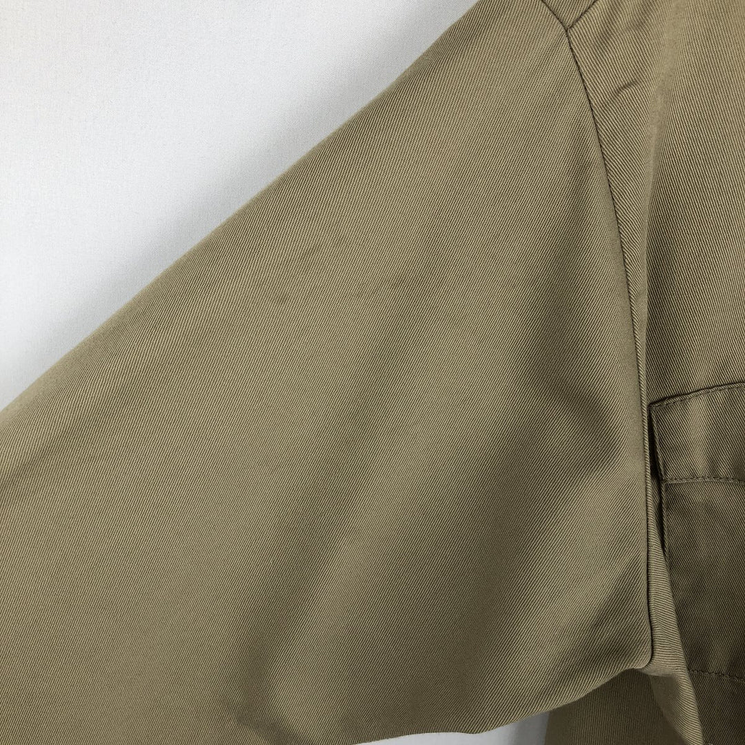 1970'S Dickies Long-Sleeve Work Shirt, Made in USA, Men's Size L (Equivalent), Vintage polyester Beige type Vintage Second Hand