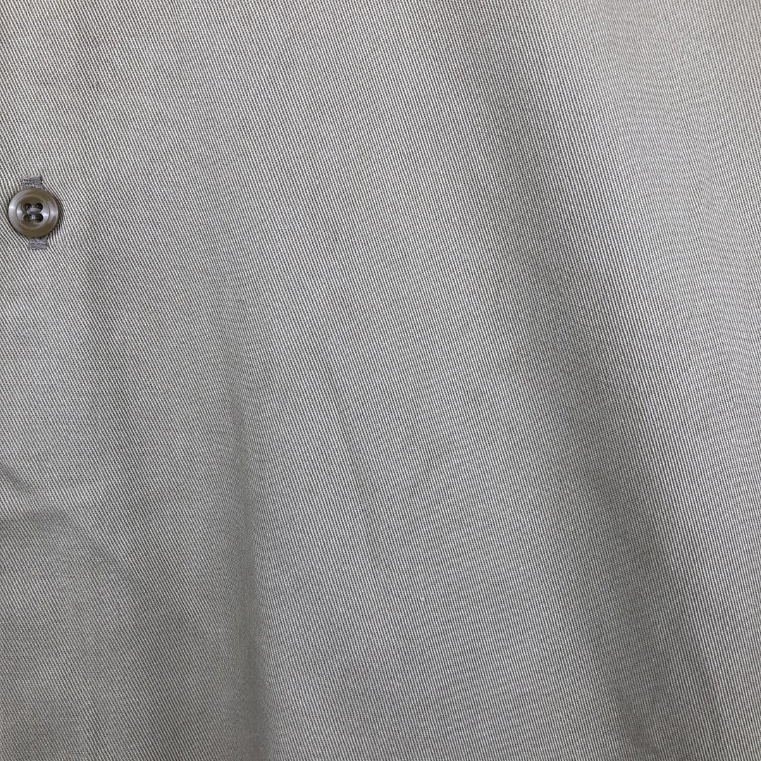 1970'S Dickies Long-Sleeve Work Shirt, Made in USA, Men's Size L (Equivalent), Vintage polyester Beige type Vintage Second Hand