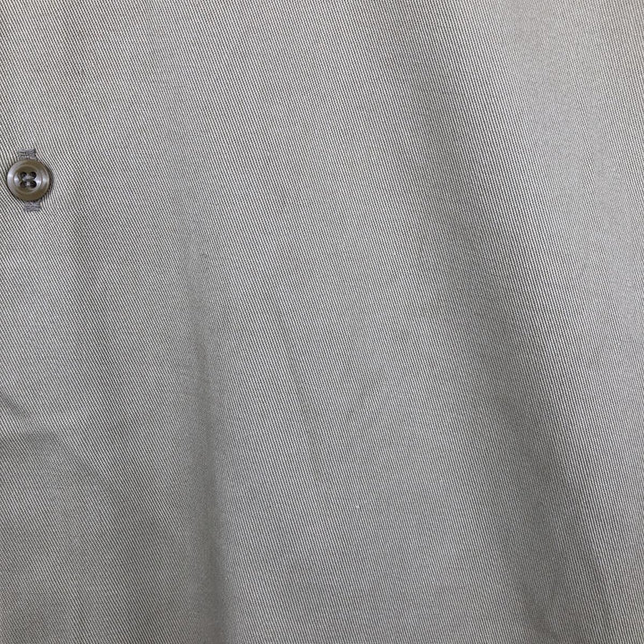 1970'S Dickies Long-Sleeve Work Shirt, Made in USA, Men's Size L (Equivalent), Vintage polyester Beige type Vintage Second Hand