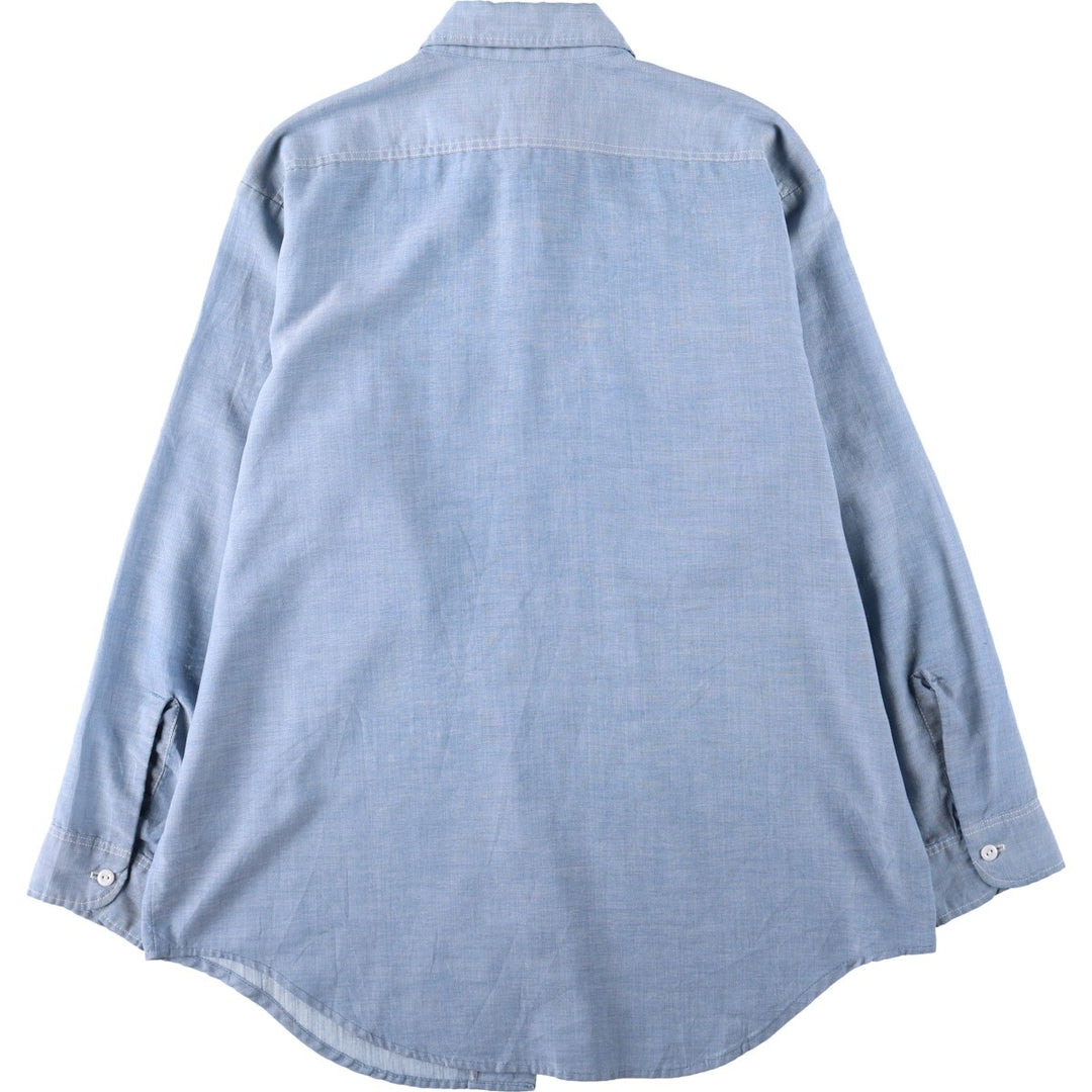 Vintage 1970'S JCPenney Big Mac long-sleeved chambray shirt, size L, men's unclear blue type Vintage Second Hand
