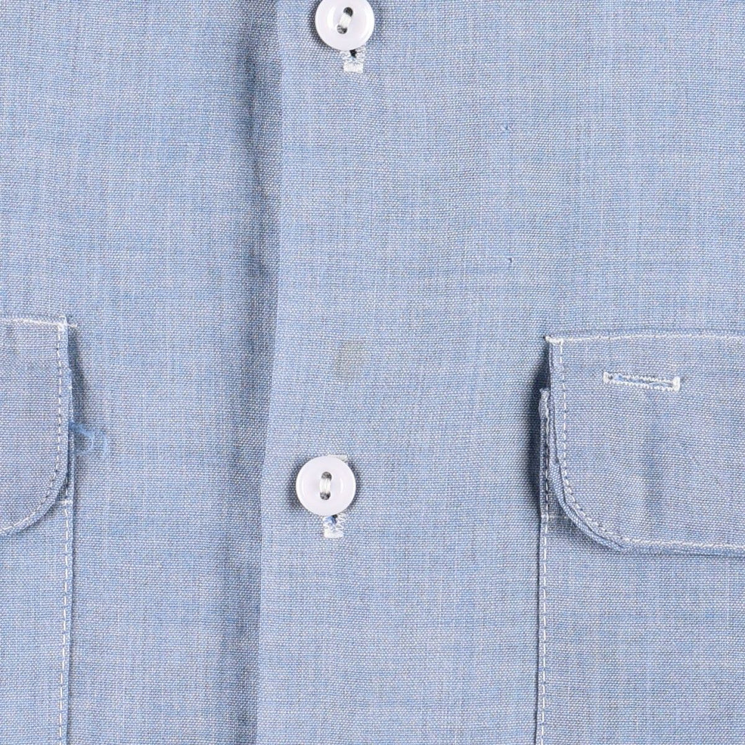 Vintage 1970'S JCPenney Big Mac long-sleeved chambray shirt, size L, men's unclear blue type Vintage Second Hand