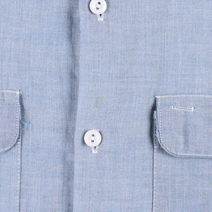 Vintage 1970'S JCPenney Big Mac long-sleeved chambray shirt, size L, men's unclear blue type Vintage Second Hand