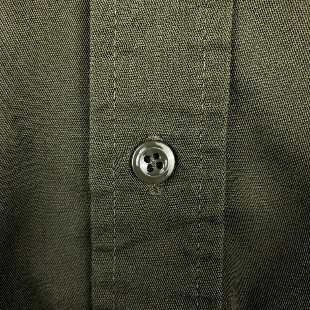 1970'S Sears Work Leisure Long-Sleeve Work Shirt, Men's Size M (approx.), Vintage polyester Khaki type sage green Vintage Second Hand