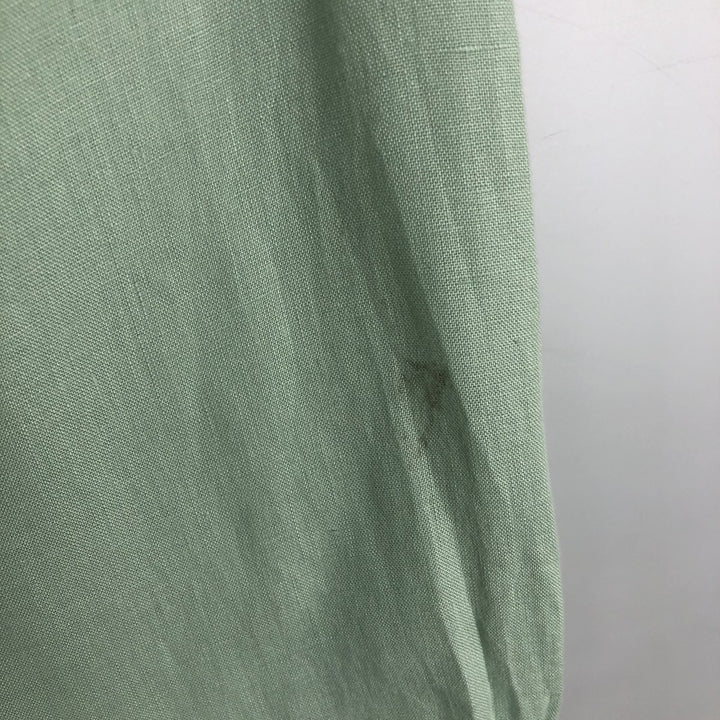 Banana Republic Relaxed Long-Sleeve Linen Shirt, Men's Size M (approx.) linen Khaki type sage green Vintage Second Hand