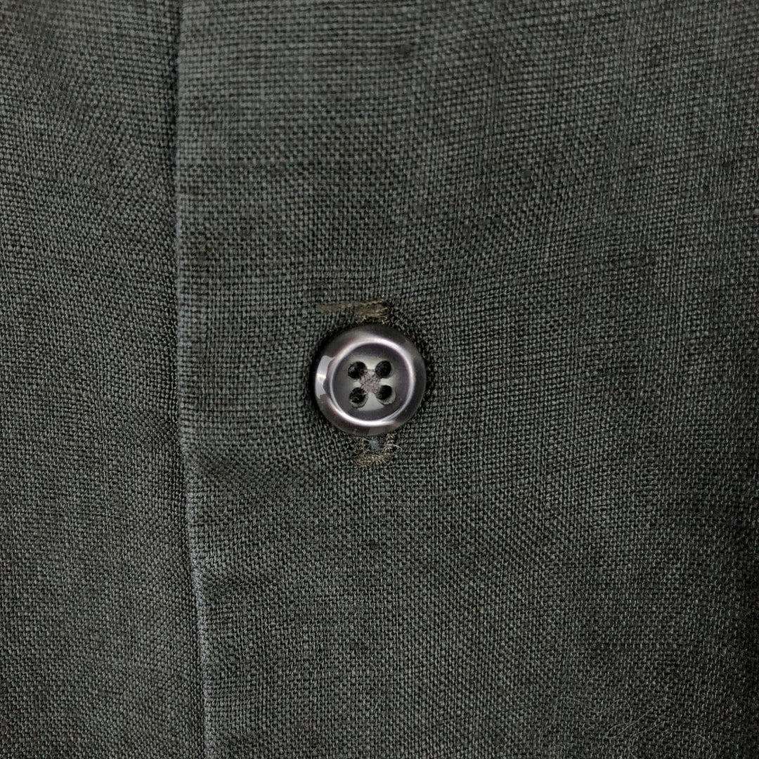 Brooks SPORT Long-Sleeve Linen Shirt, Men's Size L (approx.) linen black type Vintage Second Hand