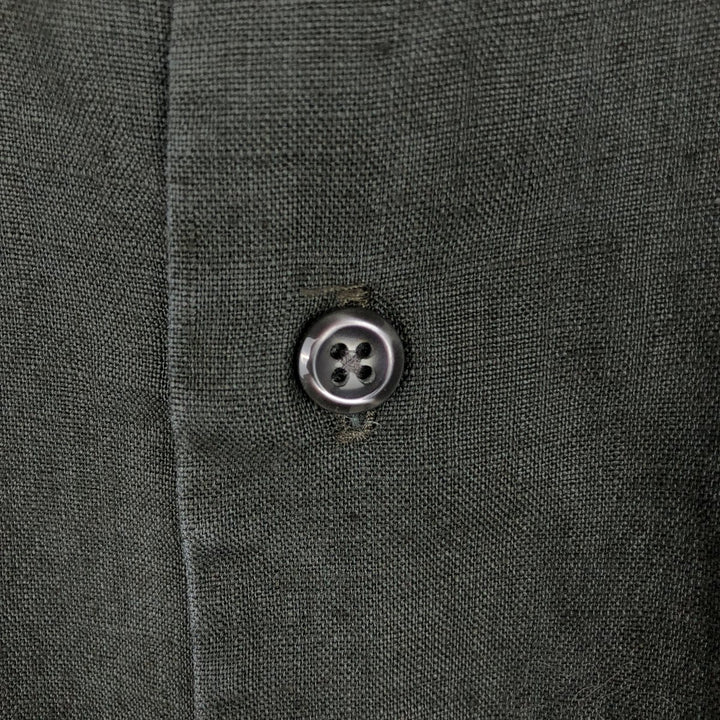 Brooks SPORT Long-Sleeve Linen Shirt, Men's Size L (approx.) linen black type Vintage Second Hand