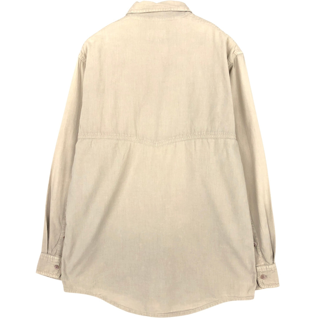 Calvin Klein long-sleeved linen shirt, men's size M (approx.) unclear Beige type Vintage Second Hand