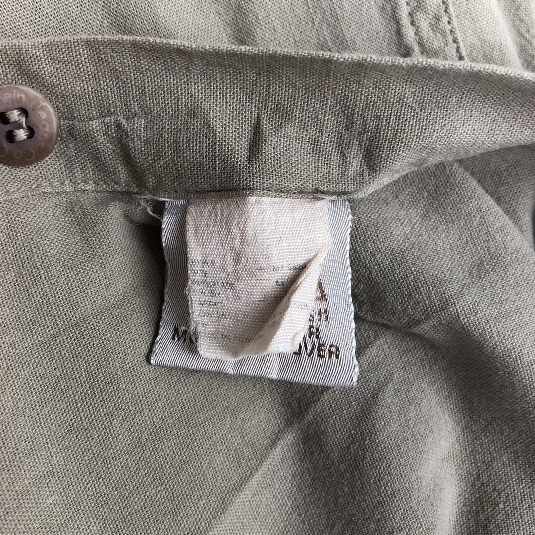 Calvin Klein long-sleeved linen shirt, men's size M (approx.) unclear Beige type Vintage Second Hand