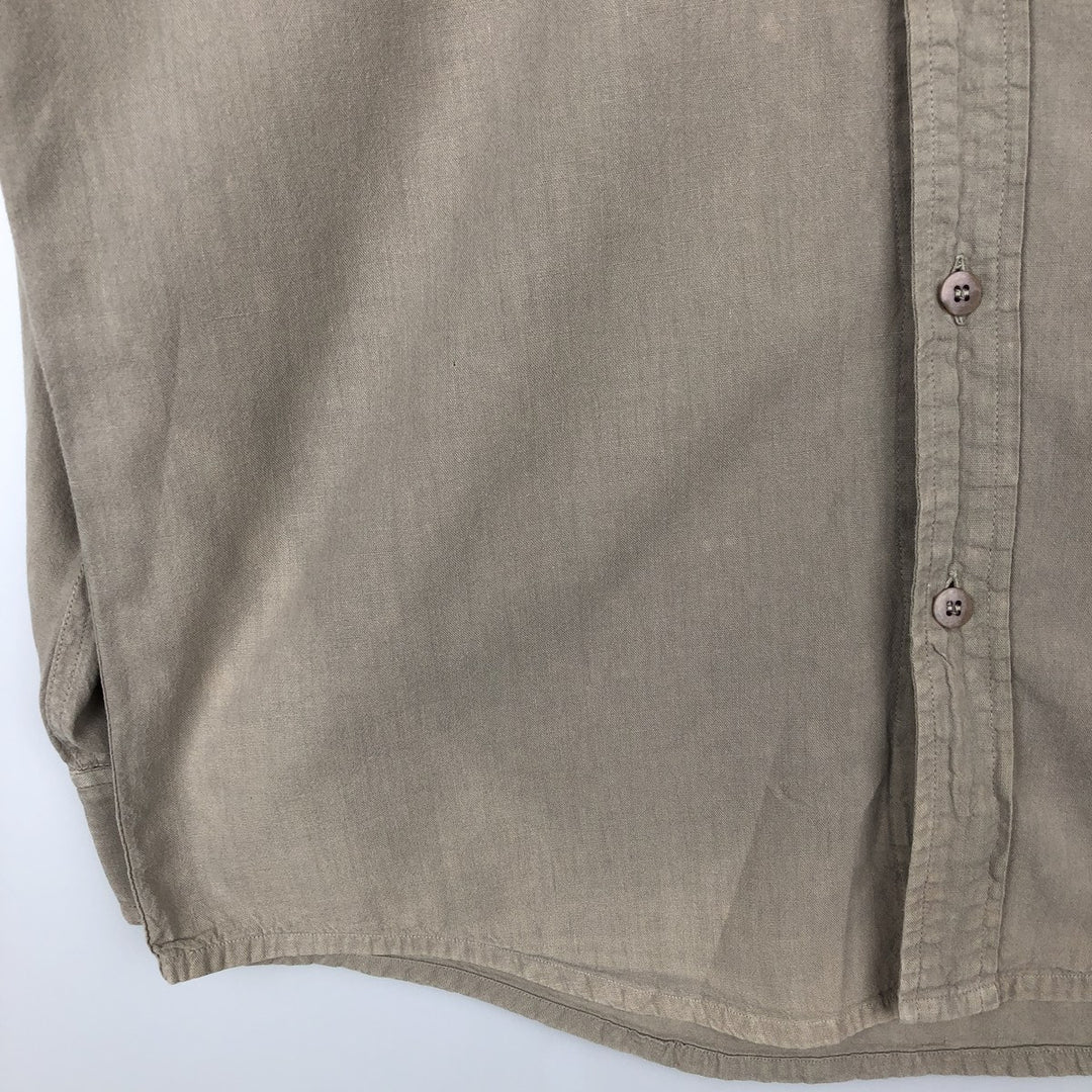 Calvin Klein long-sleeved linen shirt, men's size M (approx.) unclear Beige type Vintage Second Hand