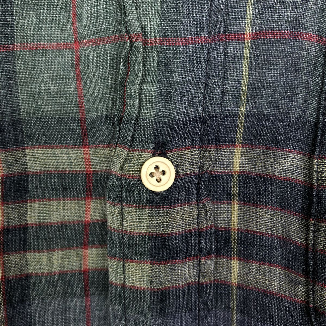 Banana Republic Long-Sleeve Linen Shirt, Men's Size XL (approx.) linen Blue type light blue Vintage Second Hand