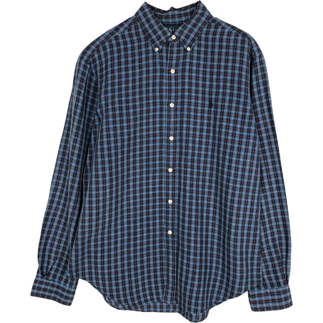 Ralph Lauren Classic Fit Long Sleeve Linen Button Down Shirt, Men's Size L linen blue type Vintage Second Hand