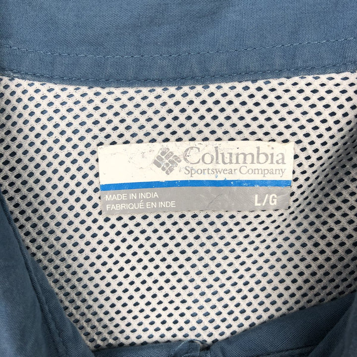 Columbia PFG Long Sleeve Fishing Shirt, Men's Size L cotton blue type Vintage Second Hand