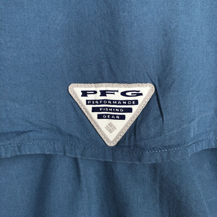 Columbia PFG Long Sleeve Fishing Shirt, Men's Size L cotton blue type Vintage Second Hand
