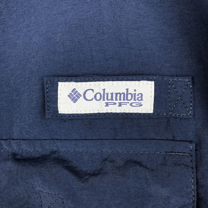 Columbia PFG OMNI-SHADE Long-Sleeve Fishing Shirt (Men's Size M) Nylon navy blue type Vintage Second Hand