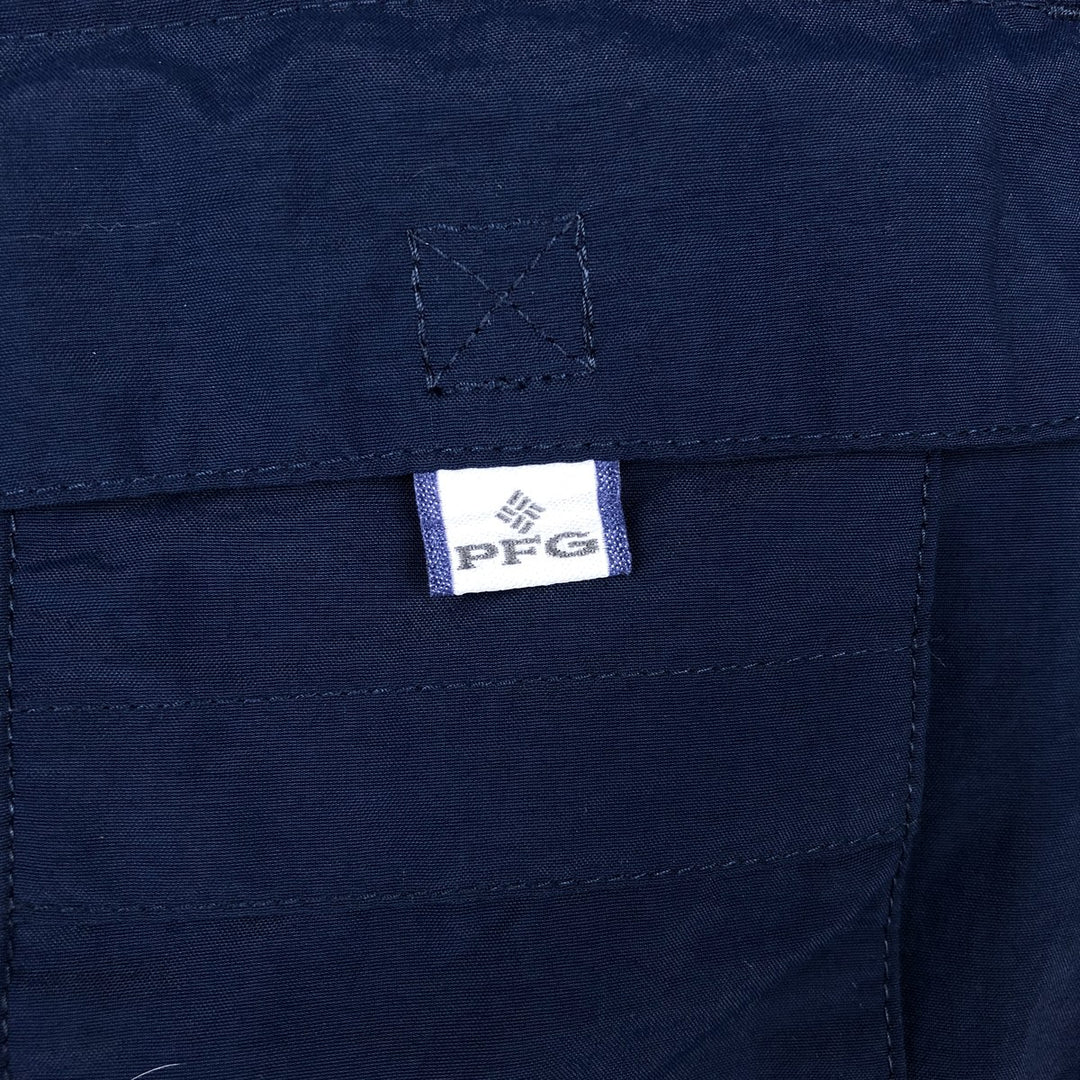 Columbia PFG OMNI-SHADE Long-Sleeve Fishing Shirt (Men's Size M) Nylon navy blue type Vintage Second Hand
