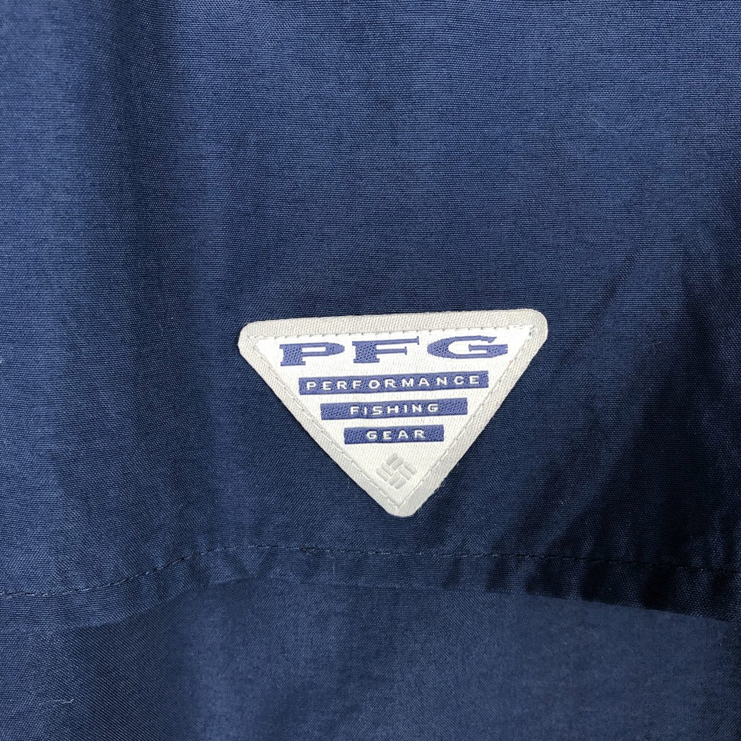 Columbia PFG OMNI-SHADE Long-Sleeve Fishing Shirt (Men's Size M) Nylon navy blue type Vintage Second Hand