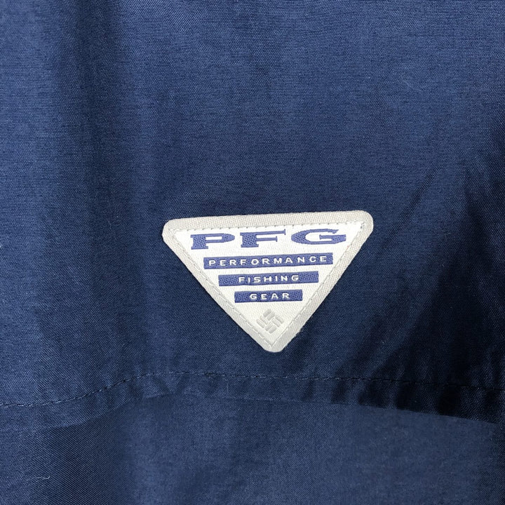 Columbia PFG OMNI-SHADE Long-Sleeve Fishing Shirt (Men's Size M) Nylon navy blue type Vintage Second Hand