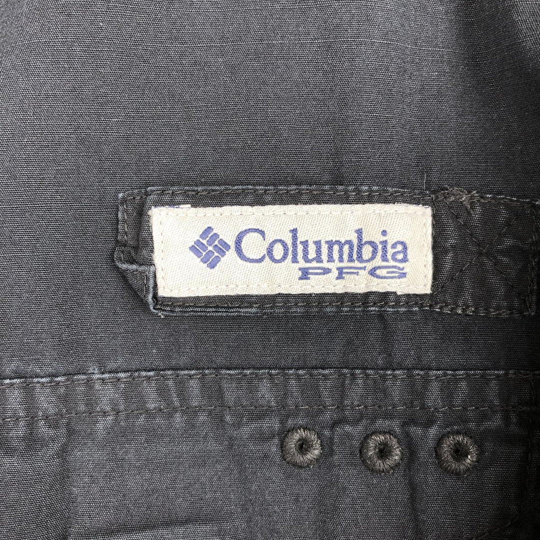 Columbia PFG Long-Sleeve Fishing Shirt, Men's Size M (approx.) cotton black type Vintage Second Hand