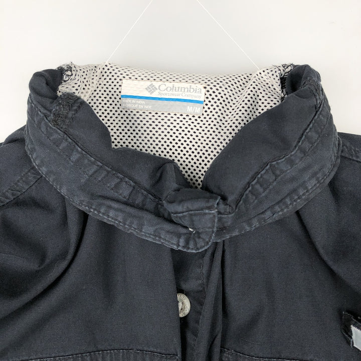 Columbia PFG Long-Sleeve Fishing Shirt, Men's Size M (approx.) cotton black type Vintage Second Hand