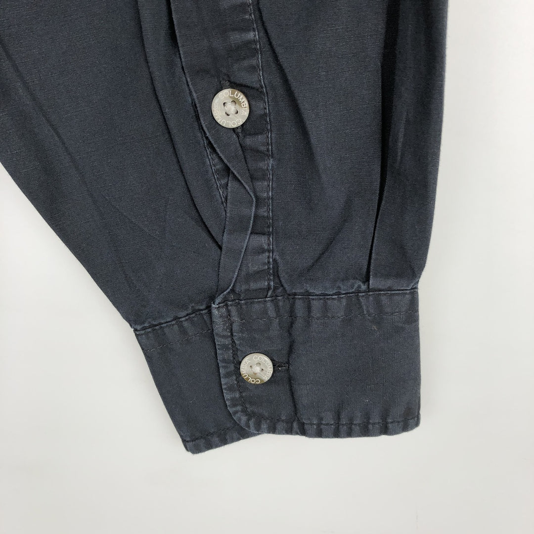 Columbia PFG Long-Sleeve Fishing Shirt, Men's Size M (approx.) cotton black type Vintage Second Hand