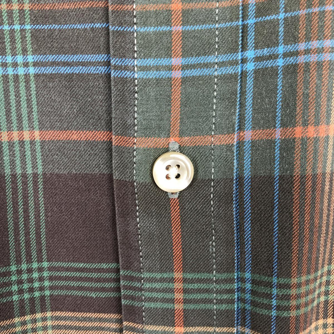 90'S Orvis Long-Sleeve Button-Down Check Shirt, Men's Size L (Equivalent), Vintage cotton Khaki type brown Vintage Second Hand
