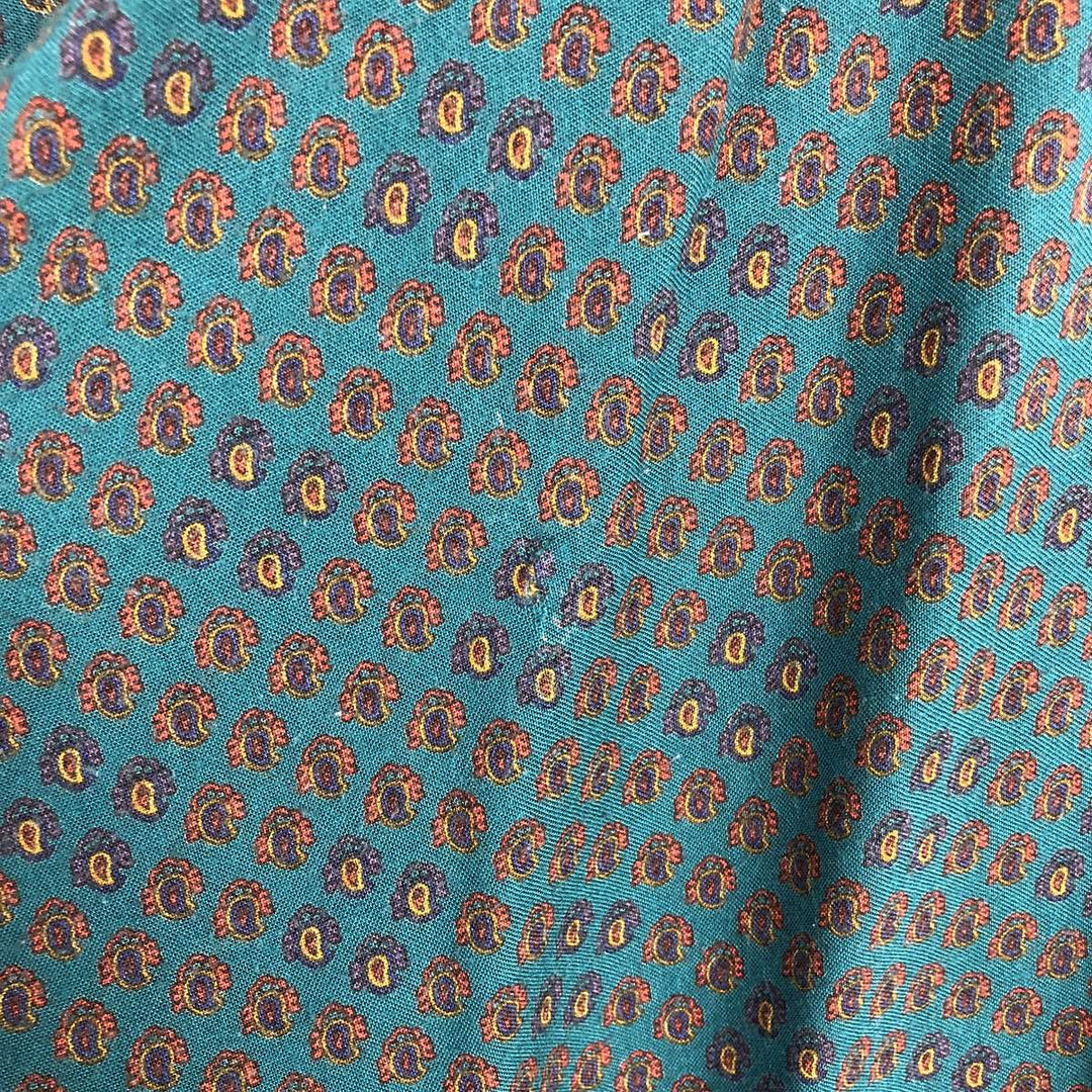 BIG MATCH all-over print long-sleeved rayon shirt, men's size L (approx.) Rayon Green type dark green Vintage Second Hand