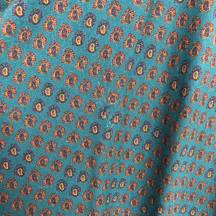 BIG MATCH all-over print long-sleeved rayon shirt, men's size L (approx.) Rayon Green type dark green Vintage Second Hand