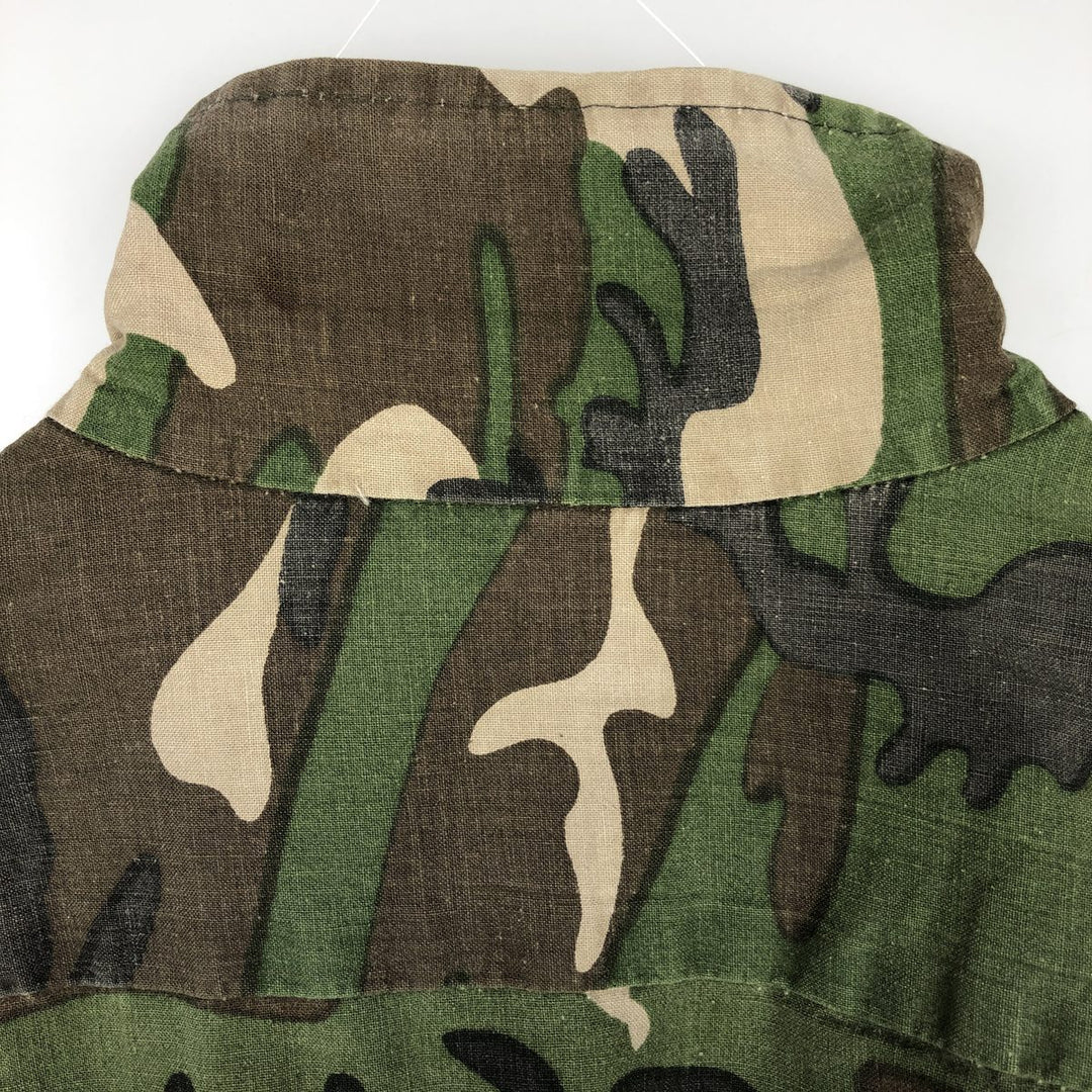 Ranger Camouflage Pattern Woodland Camo Long-Sleeve Shirt, Men's Size L (Equivalent), Regular Collar unclear brown type Vintage Second Hand