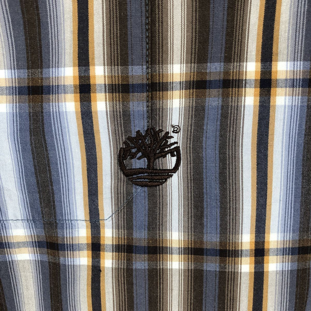 90'S Timberland Long-Sleeve Cotton Check Shirt, Men's Size M (approx.), Vintage cotton blue type Vintage Second Hand