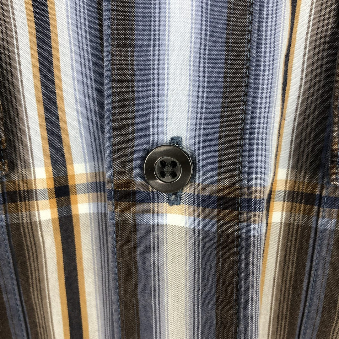 90'S Timberland Long-Sleeve Cotton Check Shirt, Men's Size M (approx.), Vintage cotton blue type Vintage Second Hand