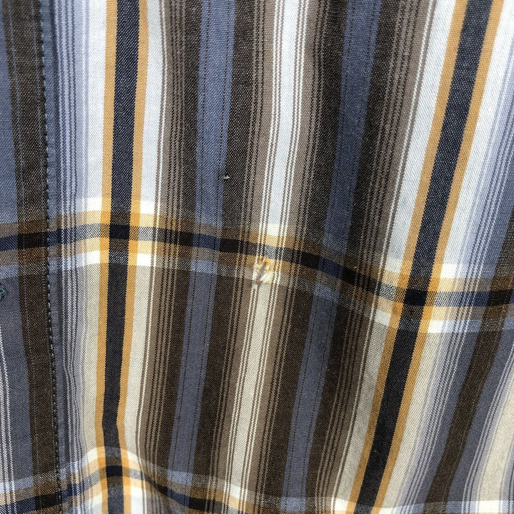 90'S Timberland Long-Sleeve Cotton Check Shirt, Men's Size M (approx.), Vintage cotton blue type Vintage Second Hand