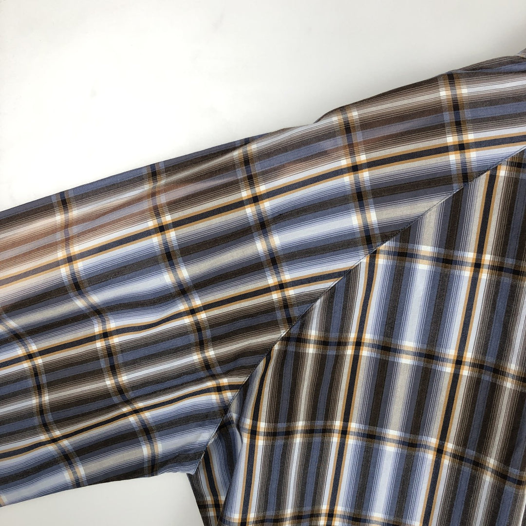 90'S Timberland Long-Sleeve Cotton Check Shirt, Men's Size M (approx.), Vintage cotton blue type Vintage Second Hand