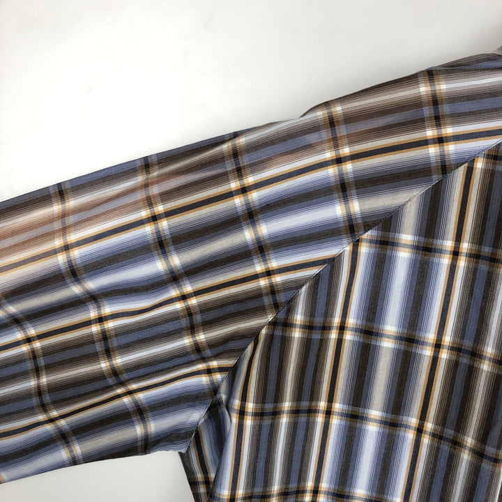90'S Timberland Long-Sleeve Cotton Check Shirt, Men's Size M (approx.), Vintage cotton blue type Vintage Second Hand
