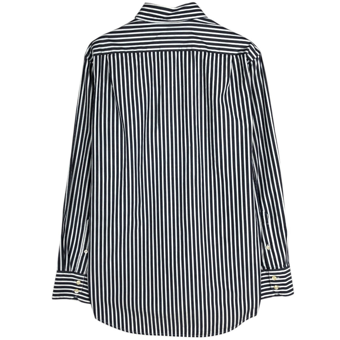 Lacoste long-sleeved cotton striped shirt, men's size M (approx.) cotton gray type Vintage Second Hand