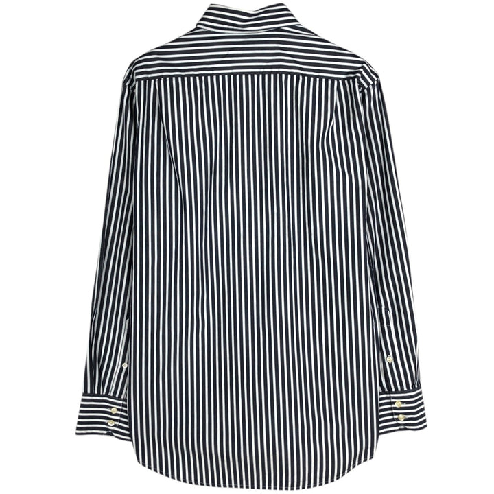 Lacoste long-sleeved cotton striped shirt, men's size M (approx.) cotton gray type Vintage Second Hand