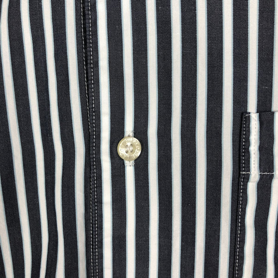 Lacoste long-sleeved cotton striped shirt, men's size M (approx.) cotton gray type Vintage Second Hand