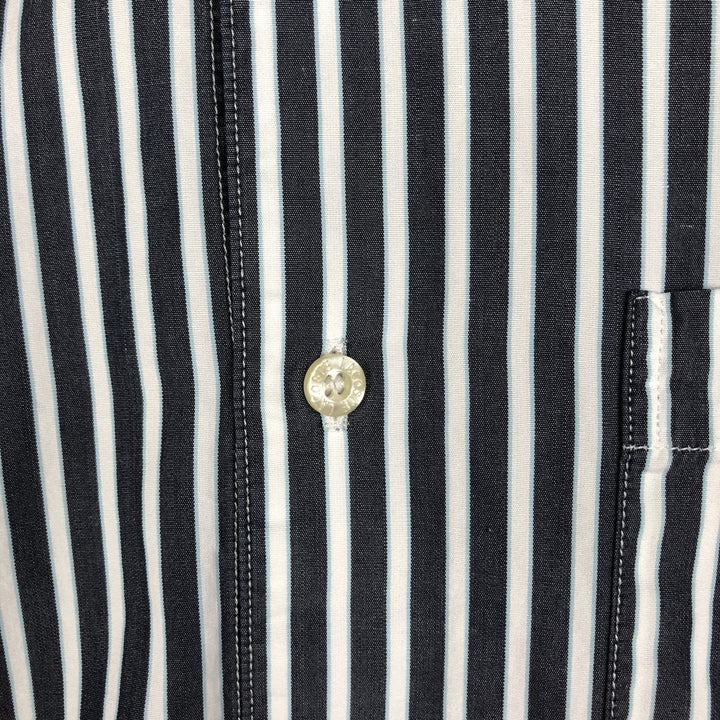 Lacoste long-sleeved cotton striped shirt, men's size M (approx.) cotton gray type Vintage Second Hand